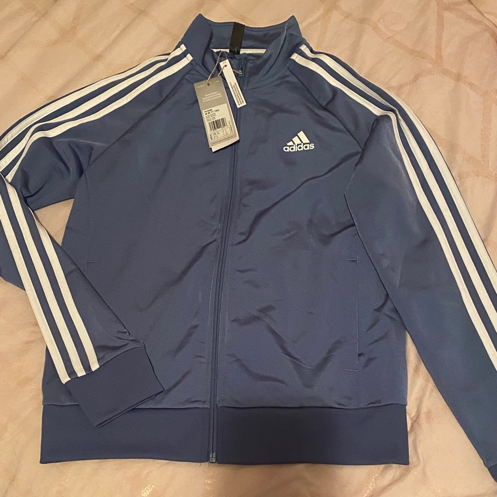 NWT Adidas Classic Blue and White Track Jacket
